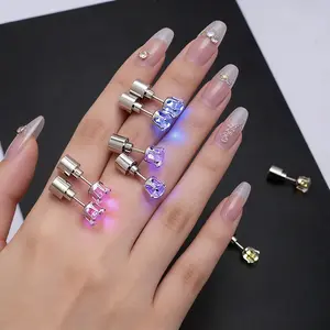 LED Earrings, Light Up Stud Earrings, LED Diamond Crown Statement Earrings for Men & Women, Flashing Glow Jewelry for Club Disco Festival Holiday Celebration Nightlife Outfit