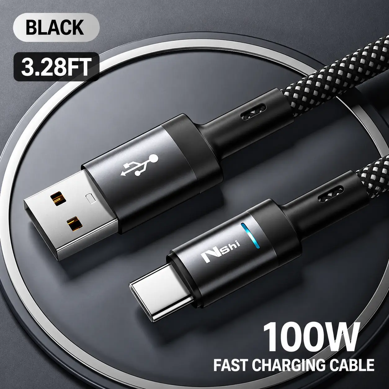 Niceforu Smart Auto-Disconnect USB-C Charging Cable, Fast-Charging USB-C Plug Cord for Mobile Phone Users, Supports 20V, Compatible with Phones, Tablets/Laptops