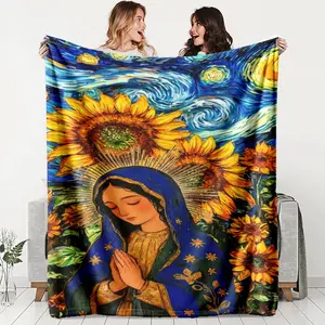 Van Gogh Style Starry Night Blanket, Lightweight Flannel Throw for All Seasons, Perfect Gift for Friends and Family, Sofa Bed Camping Travel