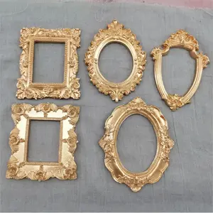 Retro Photo Frame Gold Picture Frame Home Decor Photography Props Wedding Pictures Frames Gifts Desk Decoration Ornament