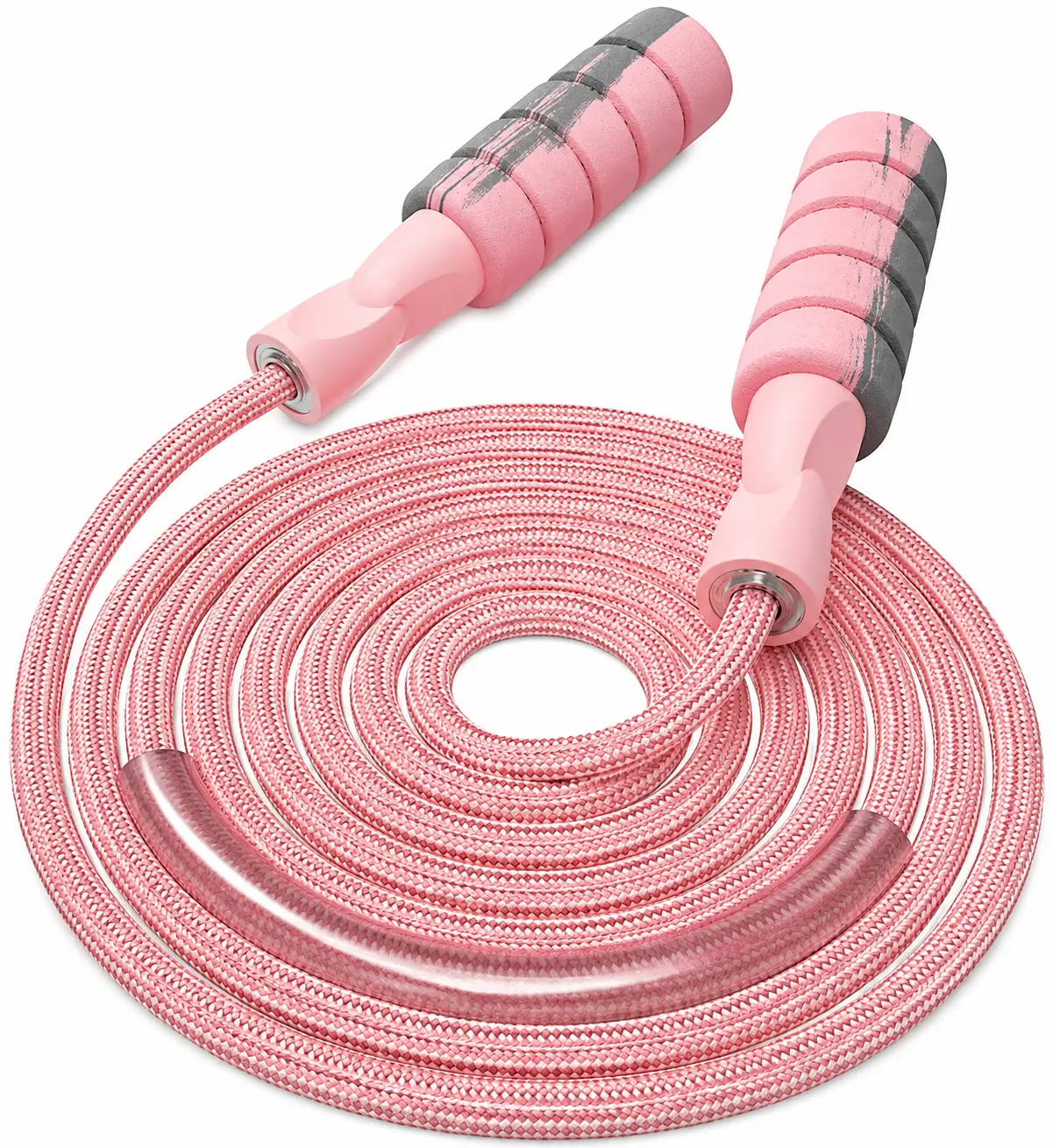 Weighted Cotton Jump Rope, Adjustable Skipping Rope with Foam Handles for Women, Men & Kids, Indoor & Outdoor Fitness