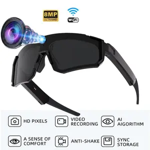 Smart Sport Glasses with Camera 4K,   8MP Camera Video Recording Smart Glasses , 4GB Memory Build-in, Bluetooth Call ,Music Control ,AI Translation, 260Mah Battery, IP64 Waterproof, Smart Sunglasses, Sports Camera Glasses