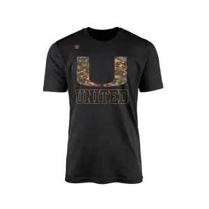 Miami Hurricanes Men's Camouflage Graphic T-Shirt, Casual Short-Sleeve Round Neck Top for Game Day, Shortsleeve