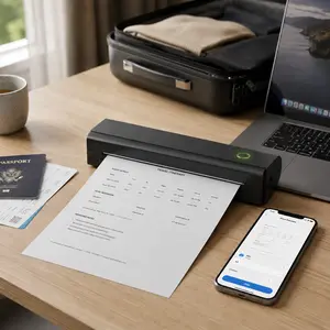 Portable Inkless Bluetooth Printer, Wireless US Letter/A4 Thermal Printer for Phone, Laptop, Documents, PDFs, School, Travel, Home Office & Small Business
