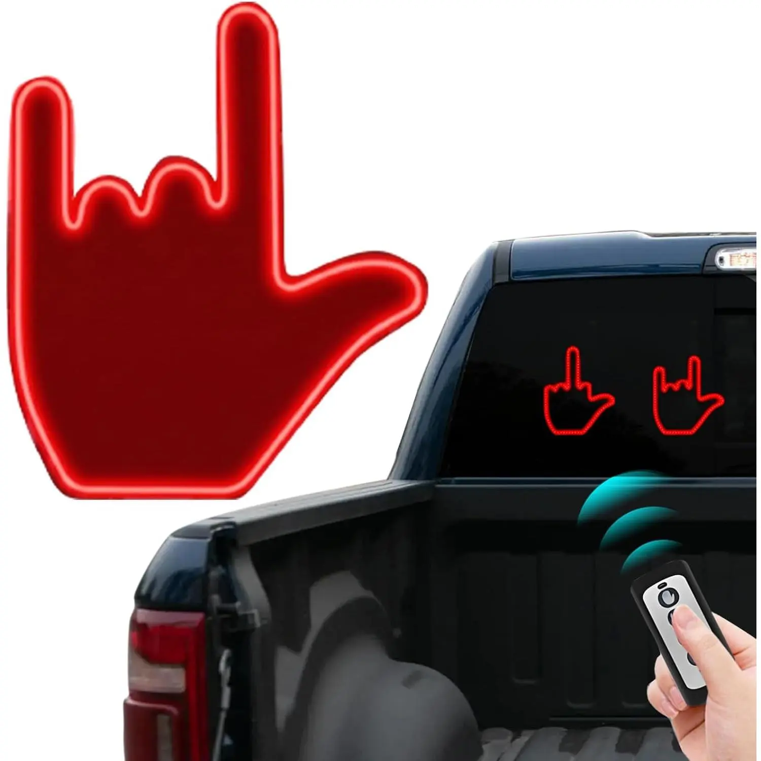 Middle Finger  Light - Glogesture Hand Light for ,Light Up Middle Finger for  Window, Led Hand Gesture with Remote,Road Rage Hand Led Sign, Fun  Accessories