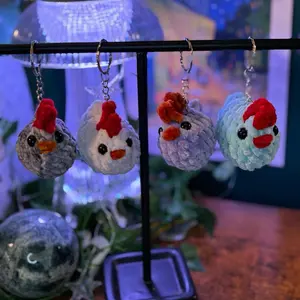 Chicken Keychain - Handmade Crochet