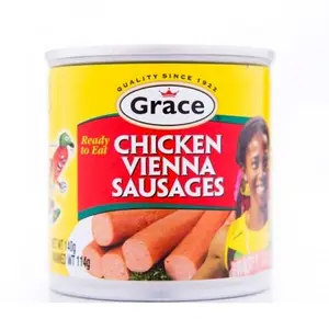Grace Chicken Vienna Sausages - Ready to Eat, High-Quality Sausage for Family Dinners & Special Occasions, 114g - Food