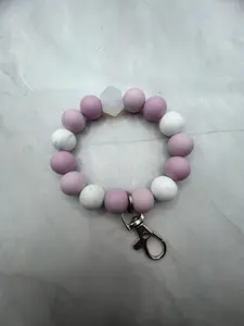 Purple and Light Purple Keychain Bracelet