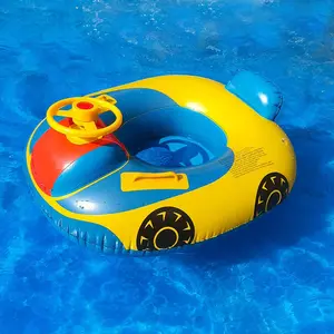 Inflatable Swim Ring, Large Car Float with Steering Wheel Seat, Baby Water Seat, Outdoor Inflatable Swim Ring