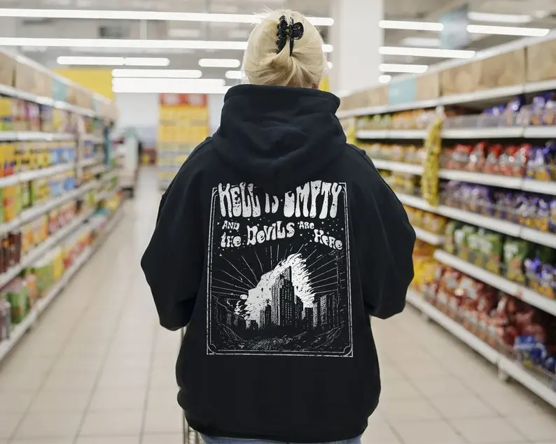 Shatter Me Hoodie | Hell Is Empty Aaron Warner Ignite Juliette Ferrars Sector 45 The Reestablishment Groovy Illustrated Bookish Sweatshirt