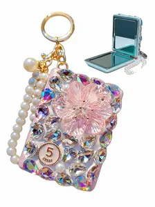 Portable Makeup Mirror Keychain Holder, High-Quality Handheld Compact Mirror, Perfect Gift for Holidays, Parties, Birthdays, Bag Accessory