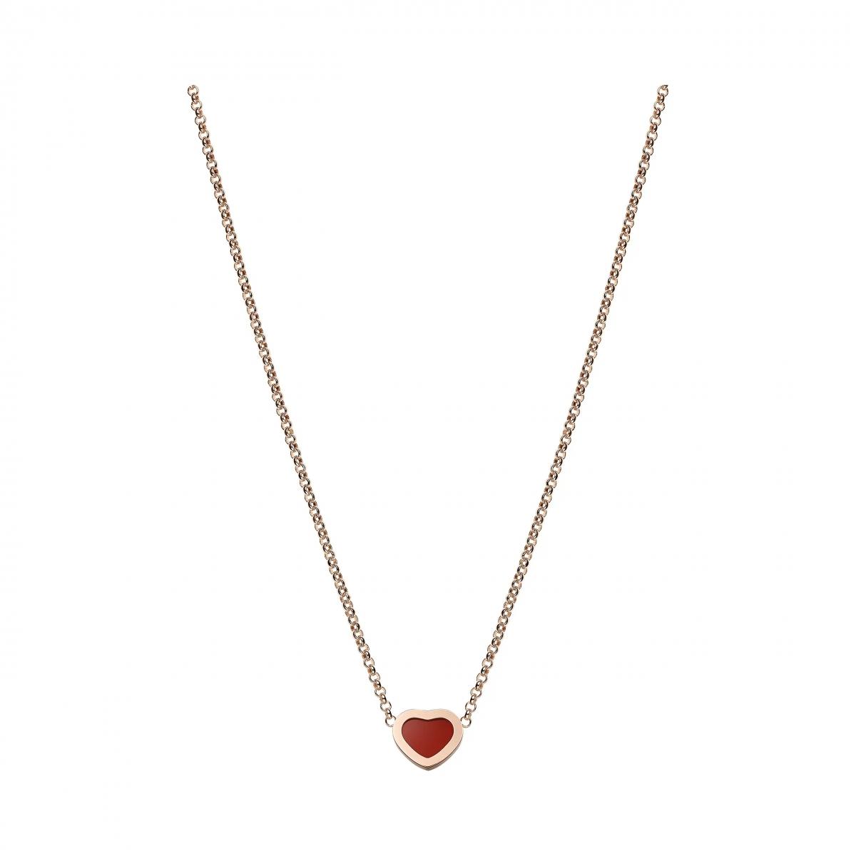 Timeless Rose Gold Red High Quality Heart Necklace Modern Style Everyday Luxury Staple