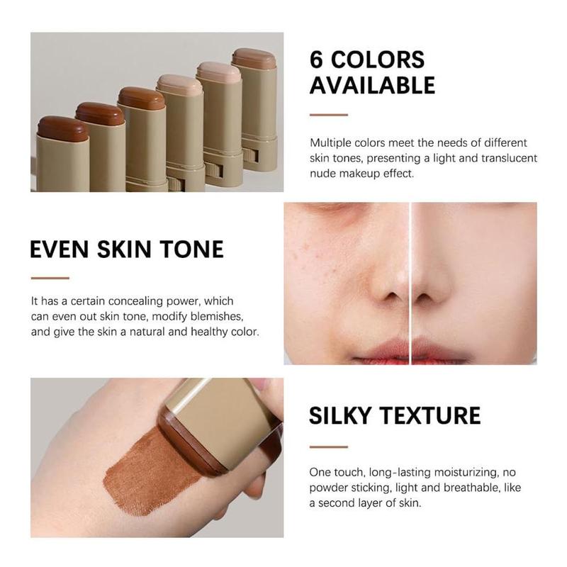 Foundation, Covebalm Beauty Skin Tint, Full Coverage Serum Skin Tint, Tenddaily 4 in 1 Foundation Moisturizing Stick Foundations Face Stick, Natural (03#)