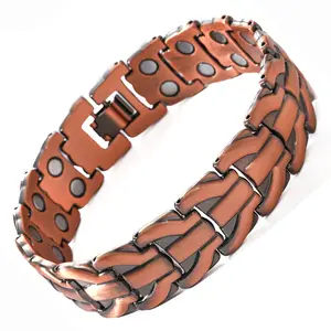 Copper Color Magnetic Therapy Bracelet for Men with Therapy Bracelet