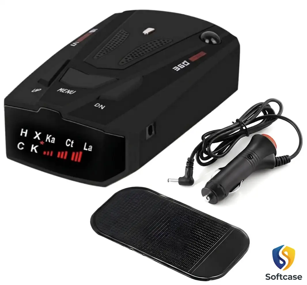 Premium RAD Driving Aids with Mute Memory, Led Display, City/Highway Mode, Long Range Detection, Black Modern Automobile Trucks Cars Son Father Gift Summer Vibes Easy Installation Stealth Technology GPS Tracker Ka band Universal Mobile Spread Voice Prompt