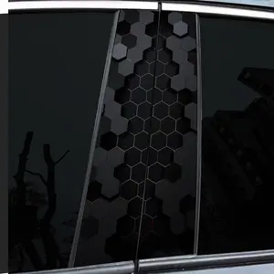 Set of 2. Black Venom Pattern Decal - High Gloss - Waterproof and Scratch Resistant - PVC - Sticker - Self Adhesive, Suitable for -b Rod - Door Post, etc. - Ideal for Vehicles - Wall and Window Glass Decor