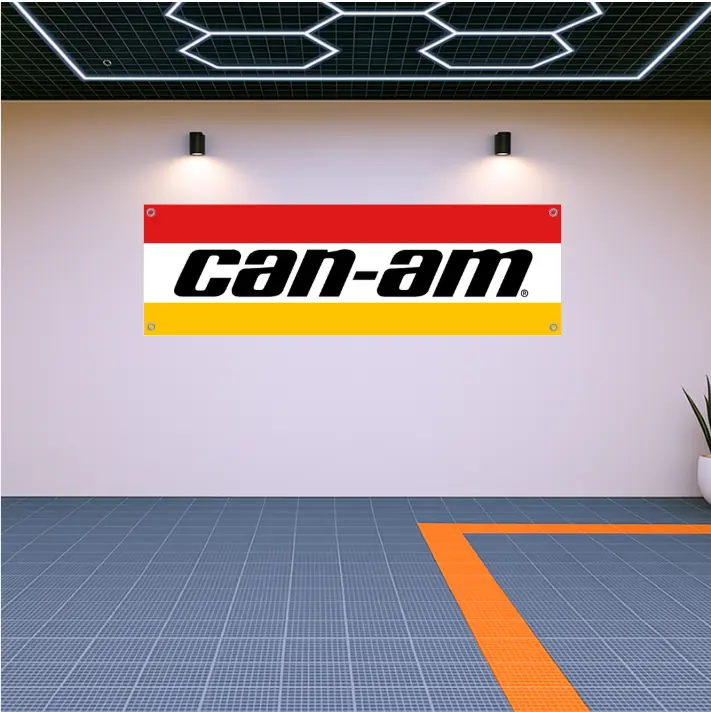 Decoration Can-Am Racing Flag Banner – 71"x24" Off-Road Garage Wall Decor, Man Cave Display, Gift for Riders, Racing Enthusiasts and Car Lovers