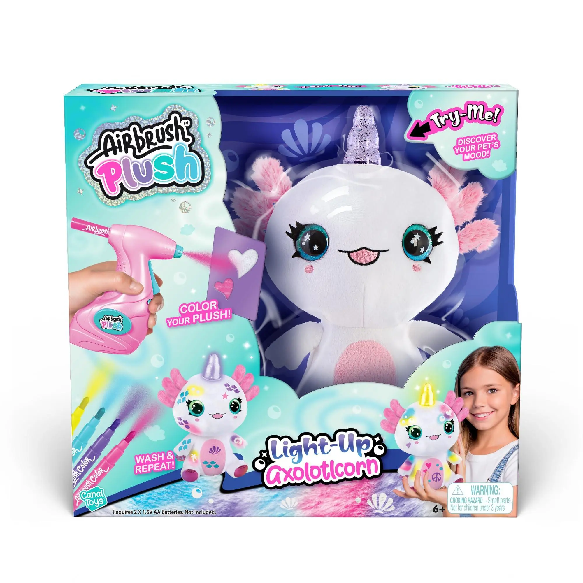 Airbrush Plush Light-Up Axolotl – DIY Mood Light Plush Kit