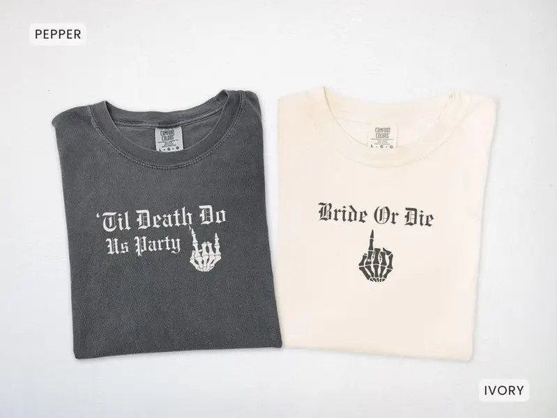 Bride Or Die Bachelorette Party Comfort Colors T-Shirt, Bridal Squad Matching Shirts, Bachelorette Weekend, Getting Ready Outfit, Bridesmaid Gifts, Bridesmaid Shirt, Bachelorette Party, Full Size, Full Color