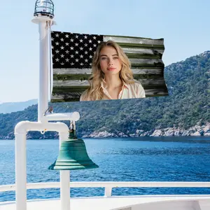 Double-sided Custom USA Flag With Personal Photo & Text College Dorm Room Indoor Wall Decor Banner Decoration Wall Hanging Tapestry Party Home Textile