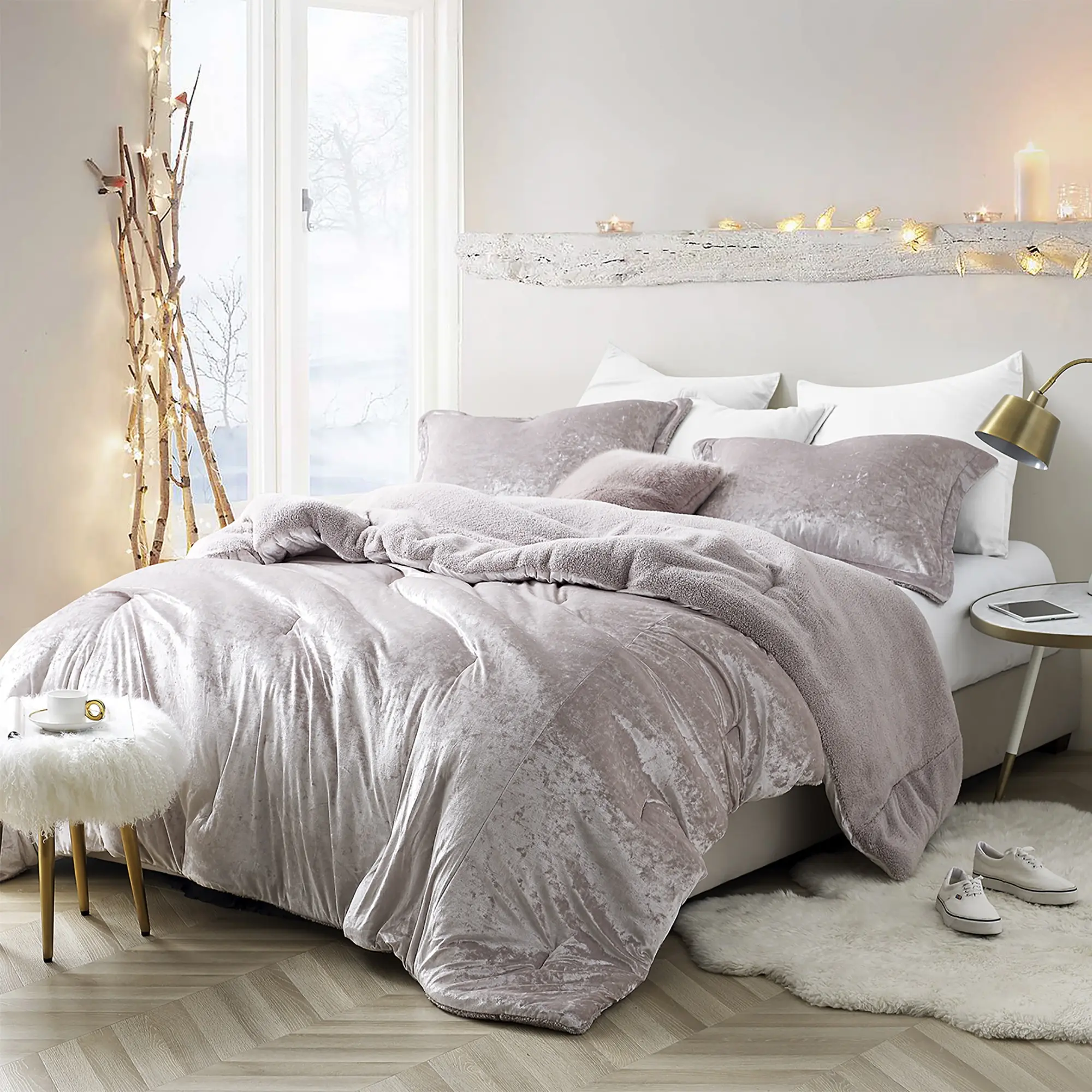 Coma Inducer Oversized Comforter - Velvet Crush - Champagne Pink