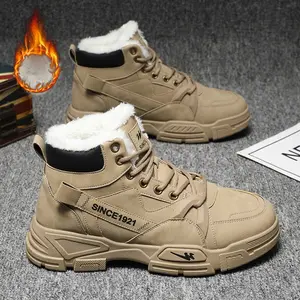 Men's Letter Patched Design Winter Boots, CasualOutdoor Sports Boots, Warm Comfortable Snow Bootsfor Men, Fashionable Shoes for Daily Wear