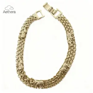 Aethera 2026 Hot Trend Pick Elephant Bracelet for Besties Unisex Gold Plated 7 Inches Long Trendy Fashionable Jewellery Accessory Ideal BFF Gift TikTok Shop Black Friday Valentine’s Day Gift