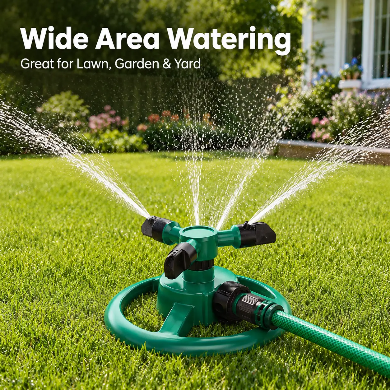 360 Degree Rotating Lawn Sprinkler, Automatic Garden Watering System, Large Area Coverage Irrigation, Heavy Duty Yard Sprinkler for Outdoor Spray, Adjustable Lawn & Garden Watering Device,Household Essential - Durable