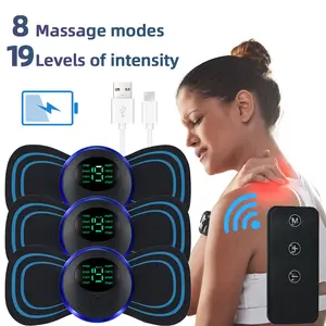 Electric neck massager, muscle massage stimulator, low-frequency therapeutic device, back, neck and calf patches, joint relaxation and full-body massage
