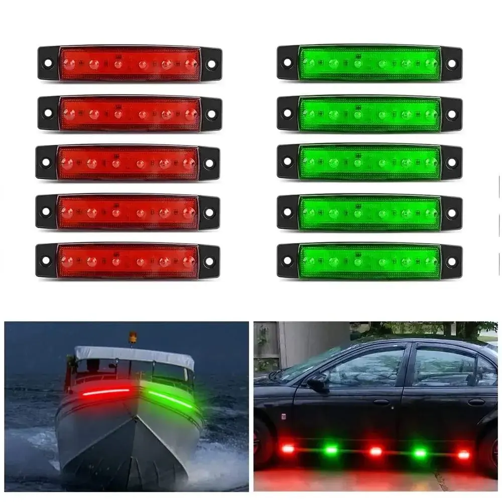 Nilight 3.8 in 6-LED High-Brightness Waterproof Truck Work Lights - LED Trailer Light Kit, PC Lens, Peel-and-Stick Installation, 10 Pcs Car Side Markers, Truck Accessories