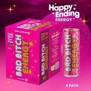Bad Bitch Energy Caffeine-Free Sparkling Botanical, 4-Pack 12 fl oz Cans