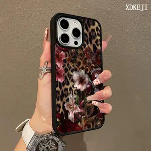 Blue Paisley Floral Pattern Premium Magnetic Phone Cases for iPhone 17 Air 16 15 14 Pro Max 13 12 11 Plus Smartphone Shockproof Protection Acrylic Cover Cellphone Protective magsafe magnetic case Resistance Casing
