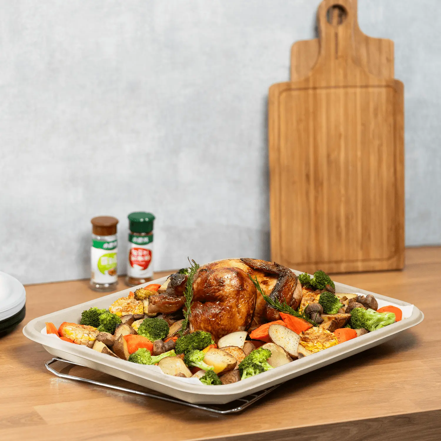 Karat Earth 14”x18” PFAS free Bagasse Serving Tray, Rectangular - 100 pcs Karat Earth 14”x18” PFAS free Bagasse Serving Tray, Rectangular - 100 pcs