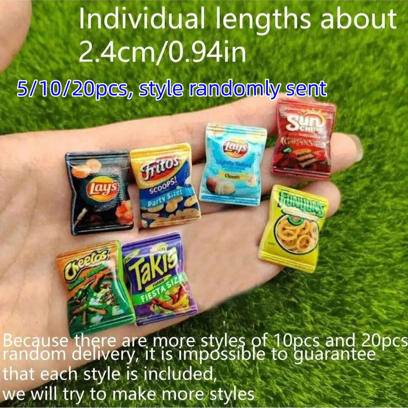 Resin Mini Snack Bags Set, Blyth Ob11 Doll Accessories, Fun Accessories, Plastic Material Not Magnetic, Random Styles Available, Ideal for Collectors