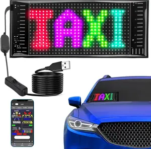 Led Light Signs for , Taxi Windshield Led Stickers, Flexible Digital Led Matrix Panel, Programmable  App Control DIY Text, Patterns, Animations