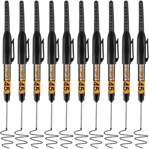 10 count Deep Reach Markers Long  Deep Hole Marker Pens 45mm Long Nose Marker  Construction Markers Marking Tool Permanent Pen Carpenter Ink Pens Metal Marking Pen (Black)
