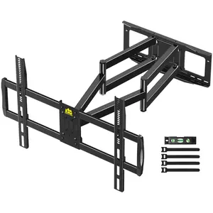 Forged Heavy DutyOversized TV StandFull Motion TV Wall Mount with 43"Long Arm Max VESA900x600 for Extra Large 65 -120 inch TVs,Universal TVMount Bracket Swivel Tilt Holds 220lbs,16-24" StudsInstallation Sturdy Construction nightstand