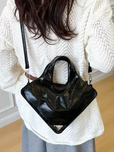 Women's PU Leather Hobo Handbag, Fashionable Simple Design, Magnetic Closure, Dual Handle Shoulder Strap, Perfect for Office & Travel