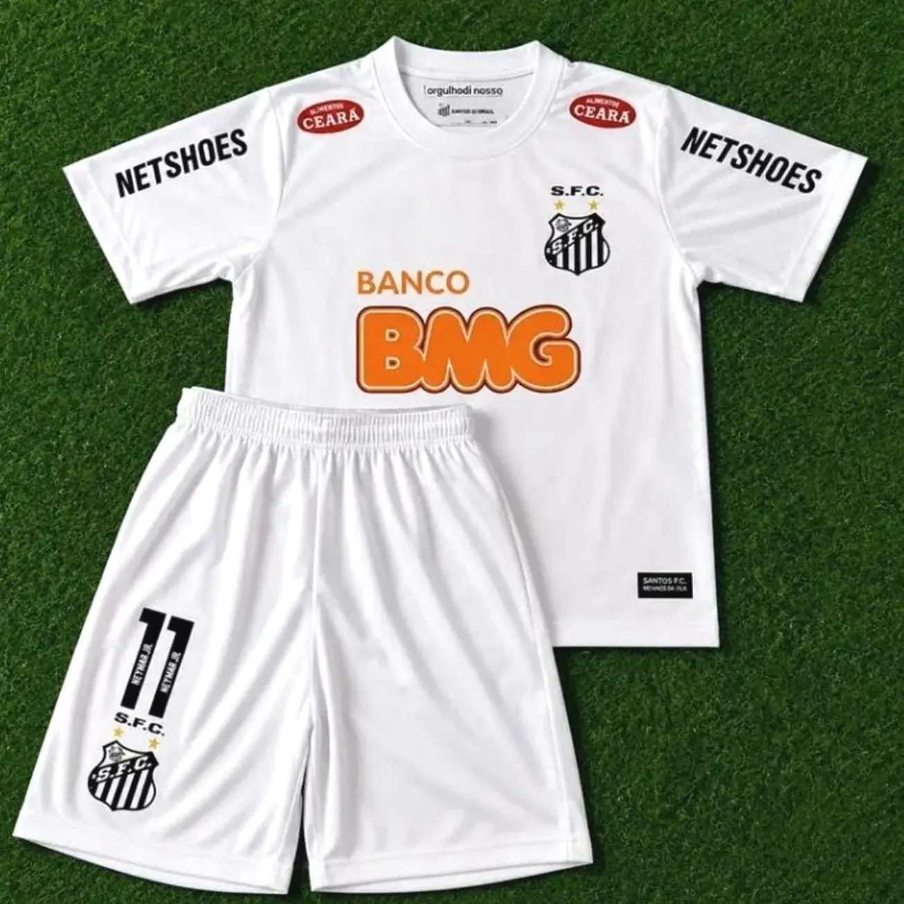 Santos FC #11 Football Outfit, Jersey and Shorts Set for Kids and Adults 2JX HKS