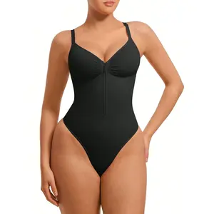 Women's new zipper one-piece shapewear, full-body pressure body shaping waist and abdominal lift T-shaped tights