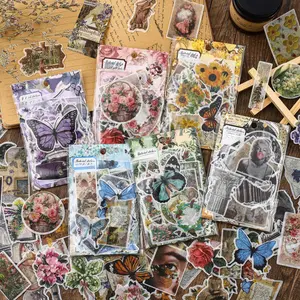 6 sets 600 PET waterproof stickers, retro Instagram style, waterproof self adhesive DIY journal material decorative stickers