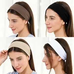 Fashion Solid Color Hair Band 4pcs, High Stretch Sweat-absorbing Hair Band, Hair Accessories for Women & Men for Daily Use