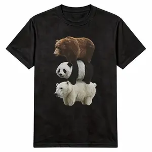 Funny Stacked Bears Graphic T-Shirt | Brown Bear, Panda, Polar Bear Stack Tee for Men & Women | Cute Wildlife Animal Lover Casual Top | Perfect Gift for Bear Enthusiasts
