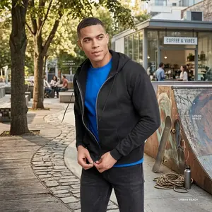 Men's Zip-up Hoodie - Ecosmart Fleece Full-Zip Hooded Sweatshirt Comfortable Warm Casual Pullover Jacket for Everyday Wear, Outdoor Activities, and Relaxation