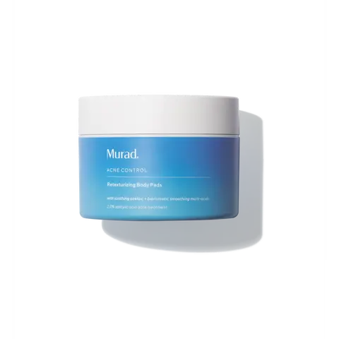 Murad Retexturizing Body Pads 45-pk - Mild Cleansing Cosmetic Pads with Exfoliating Glycolic Acid, Acne-Fighting Salicylic Acid, Daily Use for Smooth Skin & Strawberry Skin Improvement, Acne Care