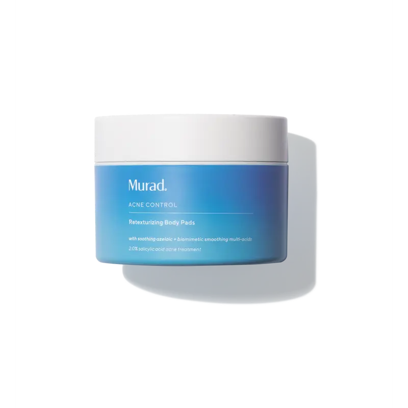 Murad Retexturizing Body Pads 45-pk - Mild Cleansing Cosmetic Pads with Exfoliating Glycolic Acid, Acne-Fighting Salicylic Acid, Daily Use for Smooth Skin & Strawberry Skin Improvement, Acne Care