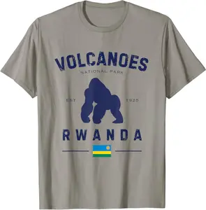 Volcanoes National Park Rwanda Flag Virunga Gorilla Safari T-Shirt