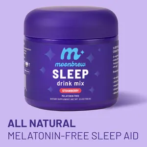 MoonBrew Sleepy Strawberry – Melatonin-Free Magnesium Sleep Drink – Sugar-Free Calm Mix
