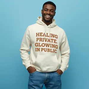 Healing in Private, Glowing in Public Hoodie | Faith Based Inspirational Hoodie