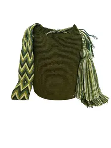 Wayuu bag large unicolor tradicional crochet